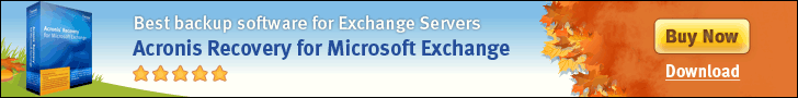 Backup your Exchange Server with Acronis Recovery for Microsoft Exchange