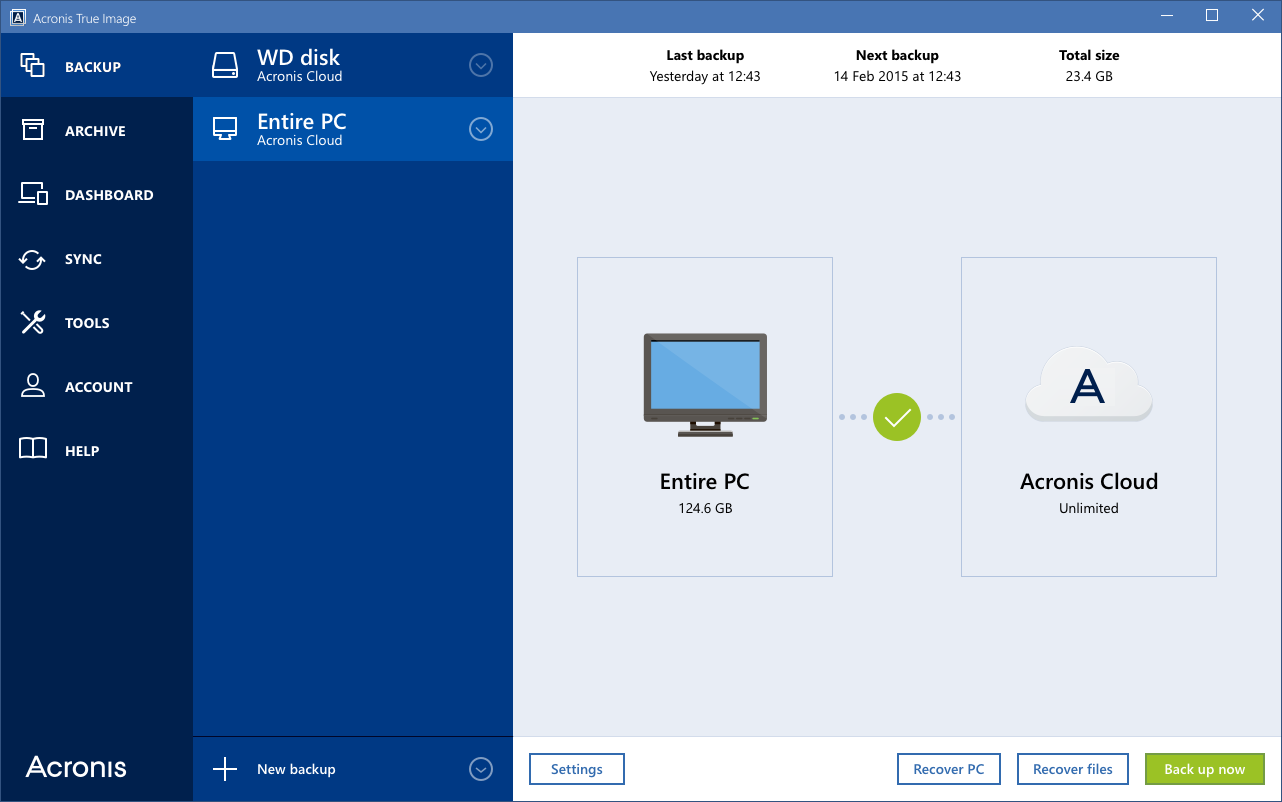 Windows 8 Acronis True Image Cloud full