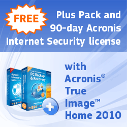 Acronis True Image Home 2010 + Acronis True Image Home 2010 Plus Pack + 90-days license for Acronis Internet Security Suite 2010
